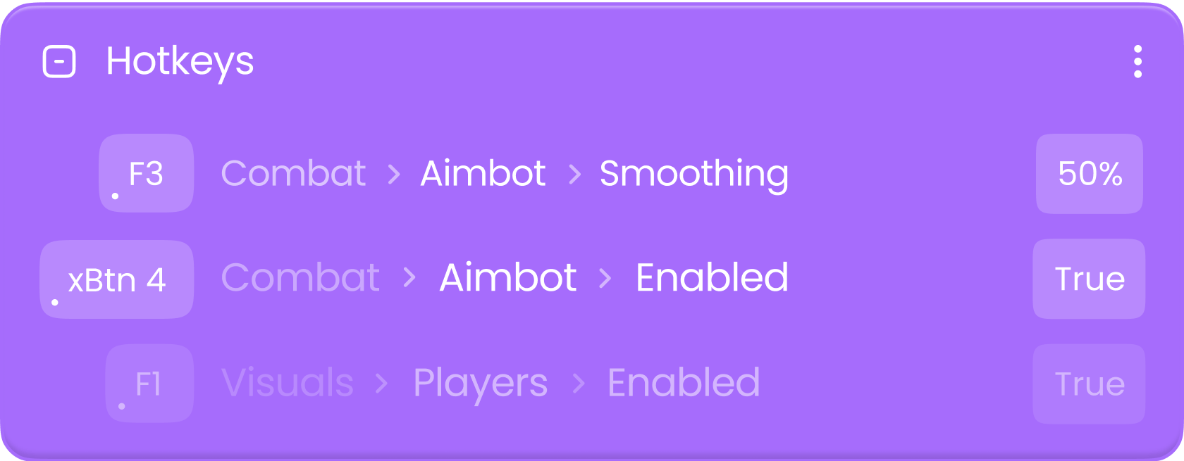 Quick start presets.